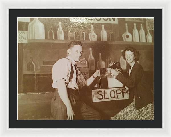 Ray and Shirl At A Bar - Framed Print