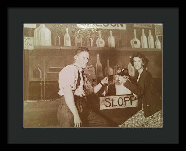 Ray and Shirl At A Bar - Framed Print