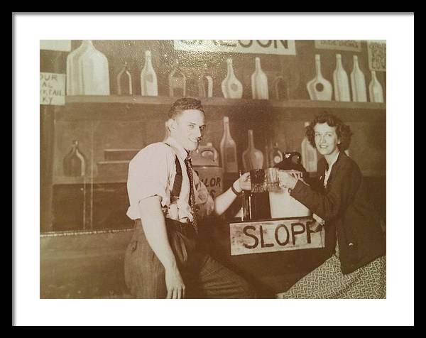 Ray and Shirl At A Bar - Framed Print