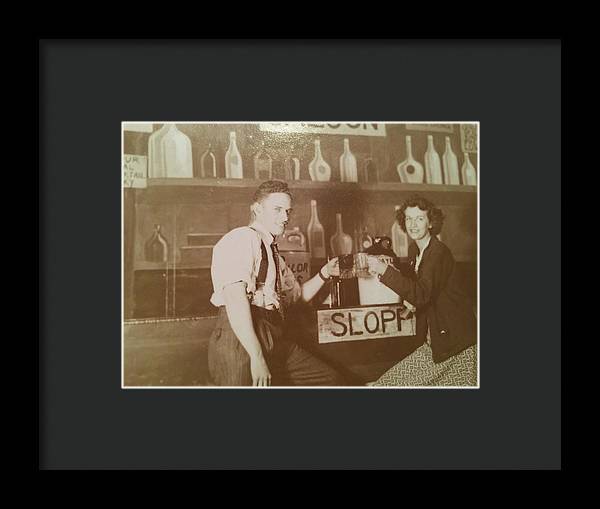 Ray and Shirl At A Bar - Framed Print