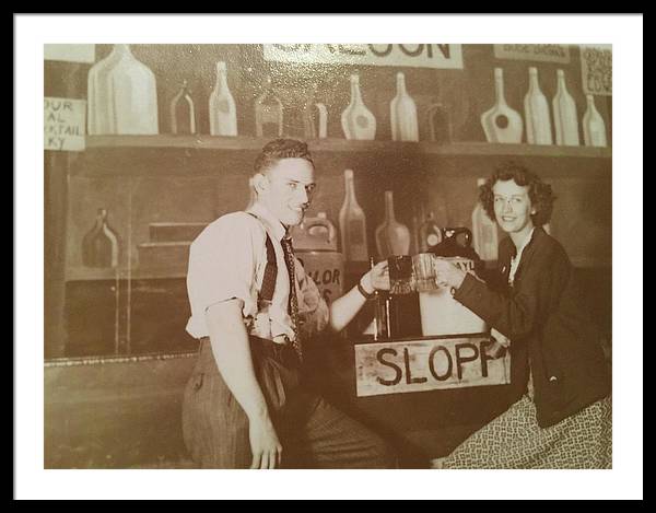 Ray and Shirl At A Bar - Framed Print