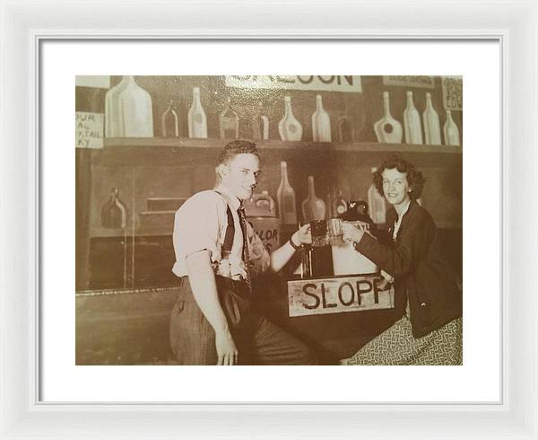 Ray and Shirl At A Bar - Framed Print