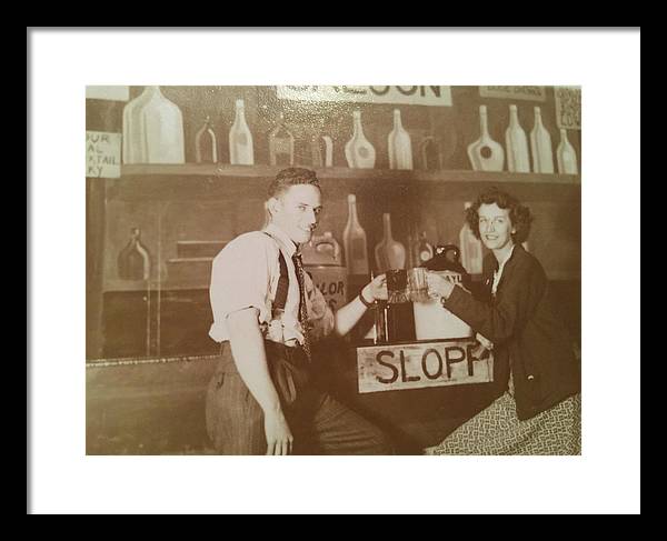 Ray and Shirl At A Bar - Framed Print