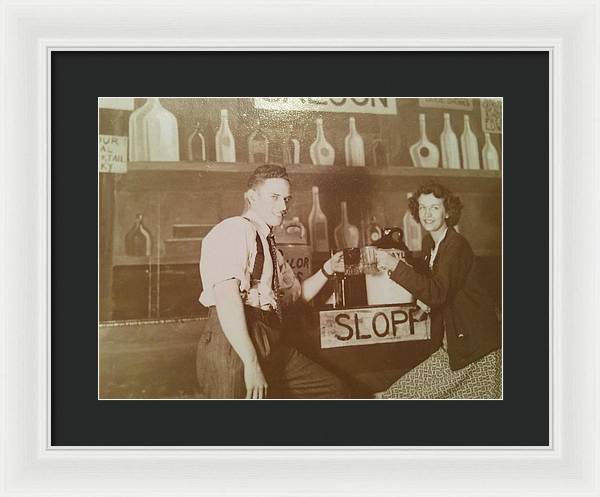 Ray and Shirl At A Bar - Framed Print