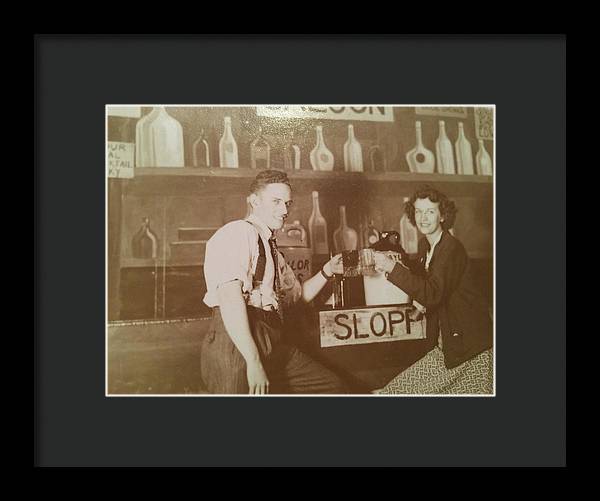 Ray and Shirl At A Bar - Framed Print