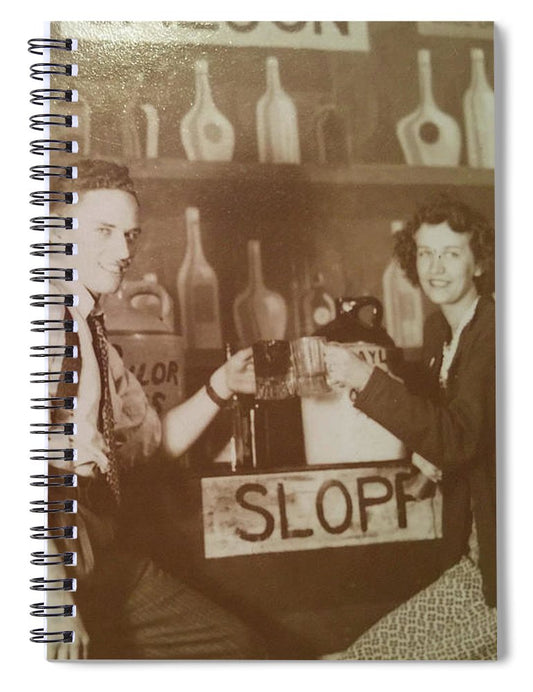 Ray and Shirl At A Bar - Spiral Notebook