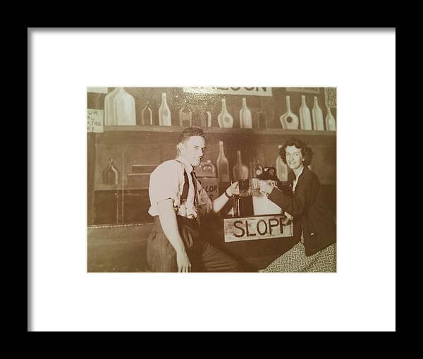 Ray and Shirl At A Bar - Framed Print