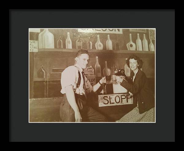 Ray and Shirl At A Bar - Framed Print