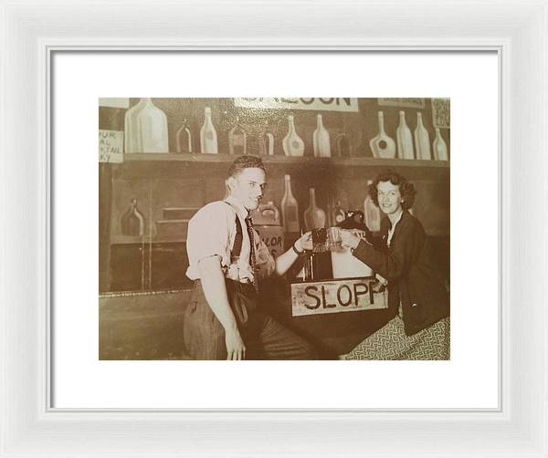 Ray and Shirl At A Bar - Framed Print