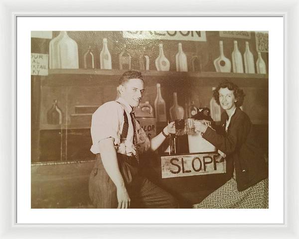 Ray and Shirl At A Bar - Framed Print