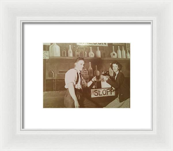 Ray and Shirl At A Bar - Framed Print