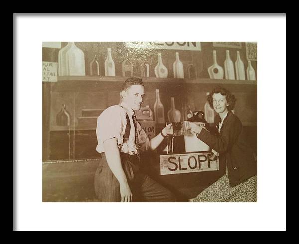 Ray and Shirl At A Bar - Framed Print