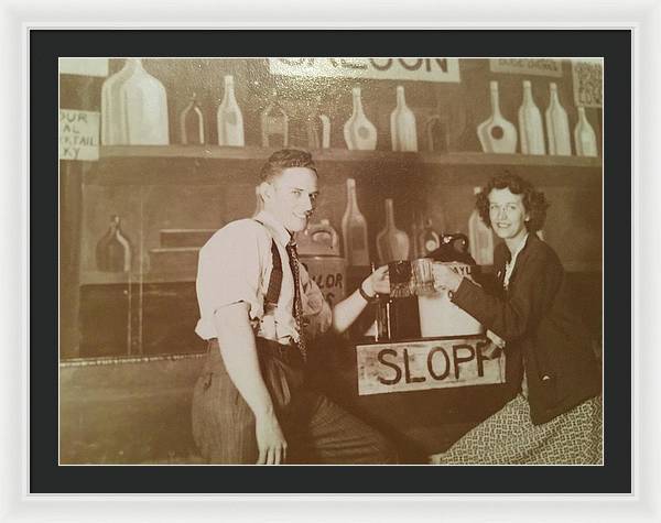 Ray and Shirl At A Bar - Framed Print