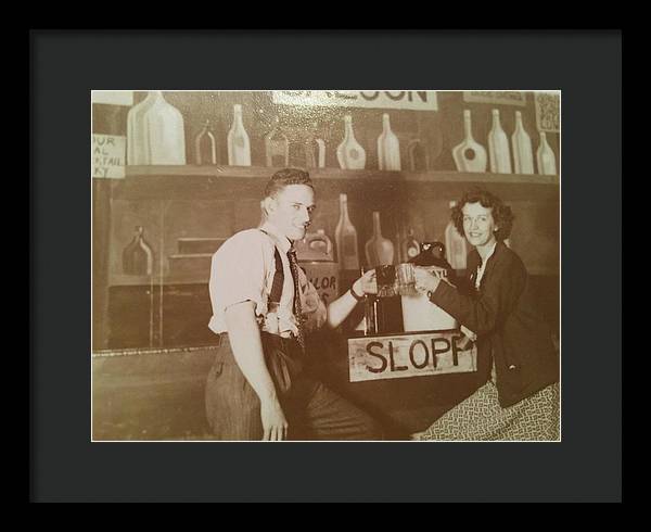 Ray and Shirl At A Bar - Framed Print