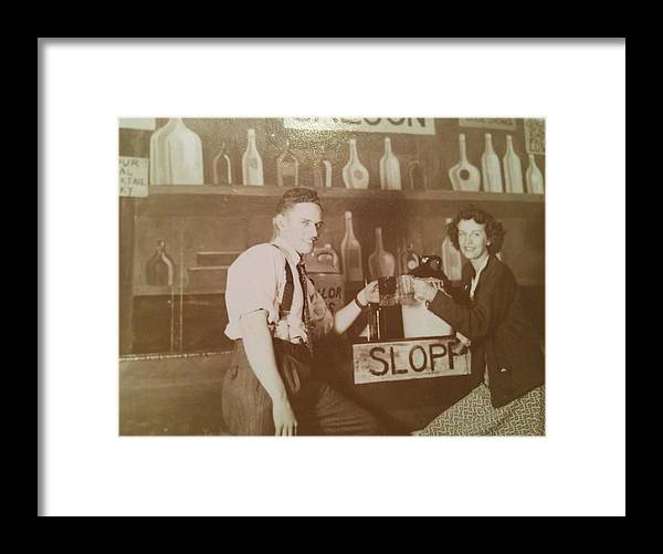 Ray and Shirl At A Bar - Framed Print