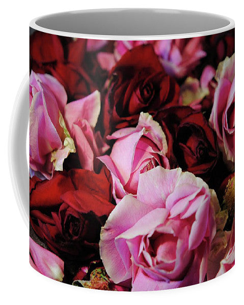 Red and Pink Rose Heads - Mug