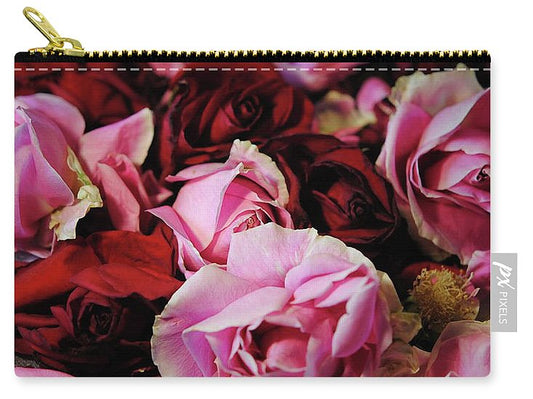 Red and Pink Rose Heads - Carry-All Pouch