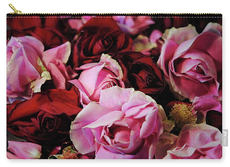 Red and Pink Rose Heads - Carry-All Pouch