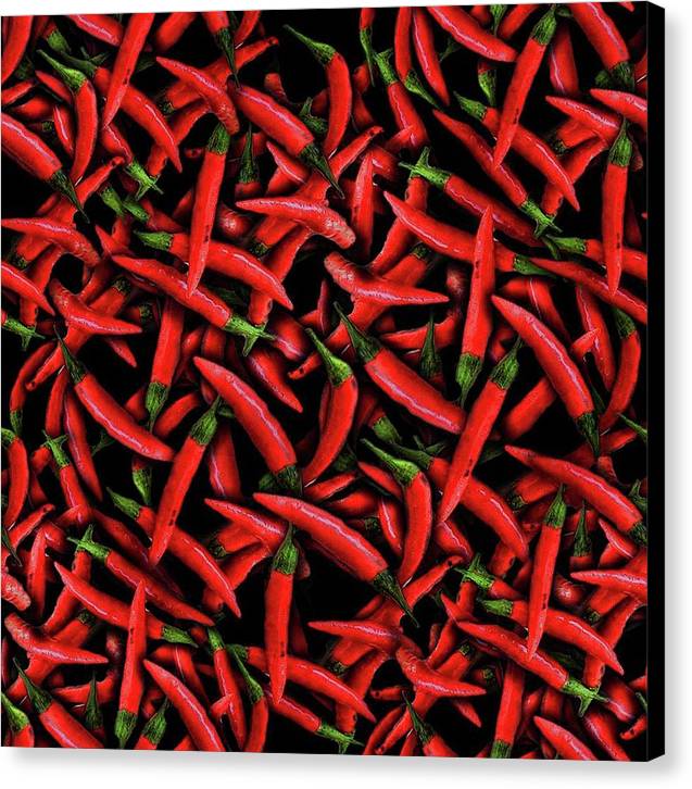 Red Chili Peppers Pattern - Canvas Print