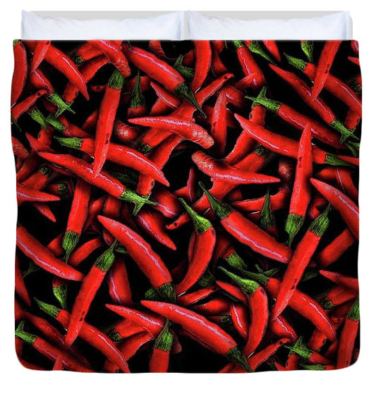 Red Chili Peppers Pattern - Duvet Cover
