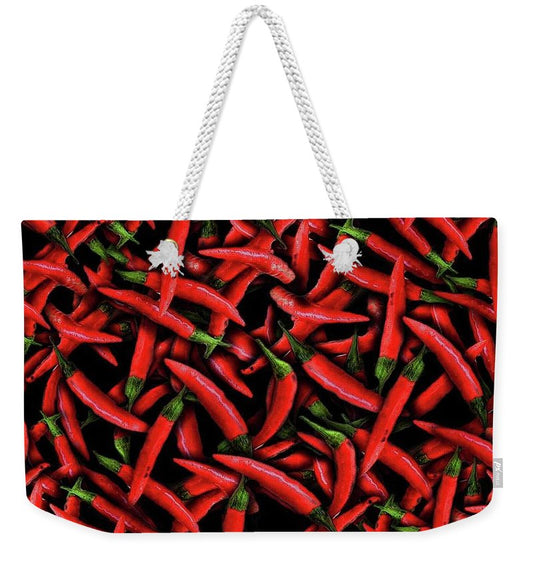 Red Chili Peppers Pattern - Weekender Tote Bag