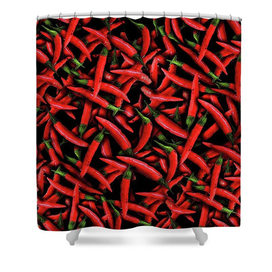 Red Chili Peppers Pattern - Shower Curtain