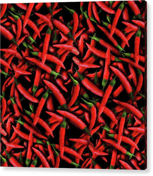 Red Chili Peppers Pattern - Acrylic Print