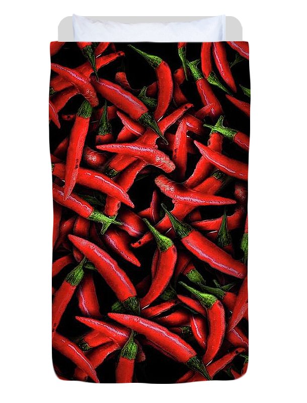 Red Chili Peppers Pattern - Duvet Cover