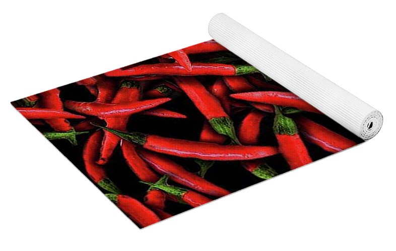 Red Chili Peppers Pattern - Yoga Mat