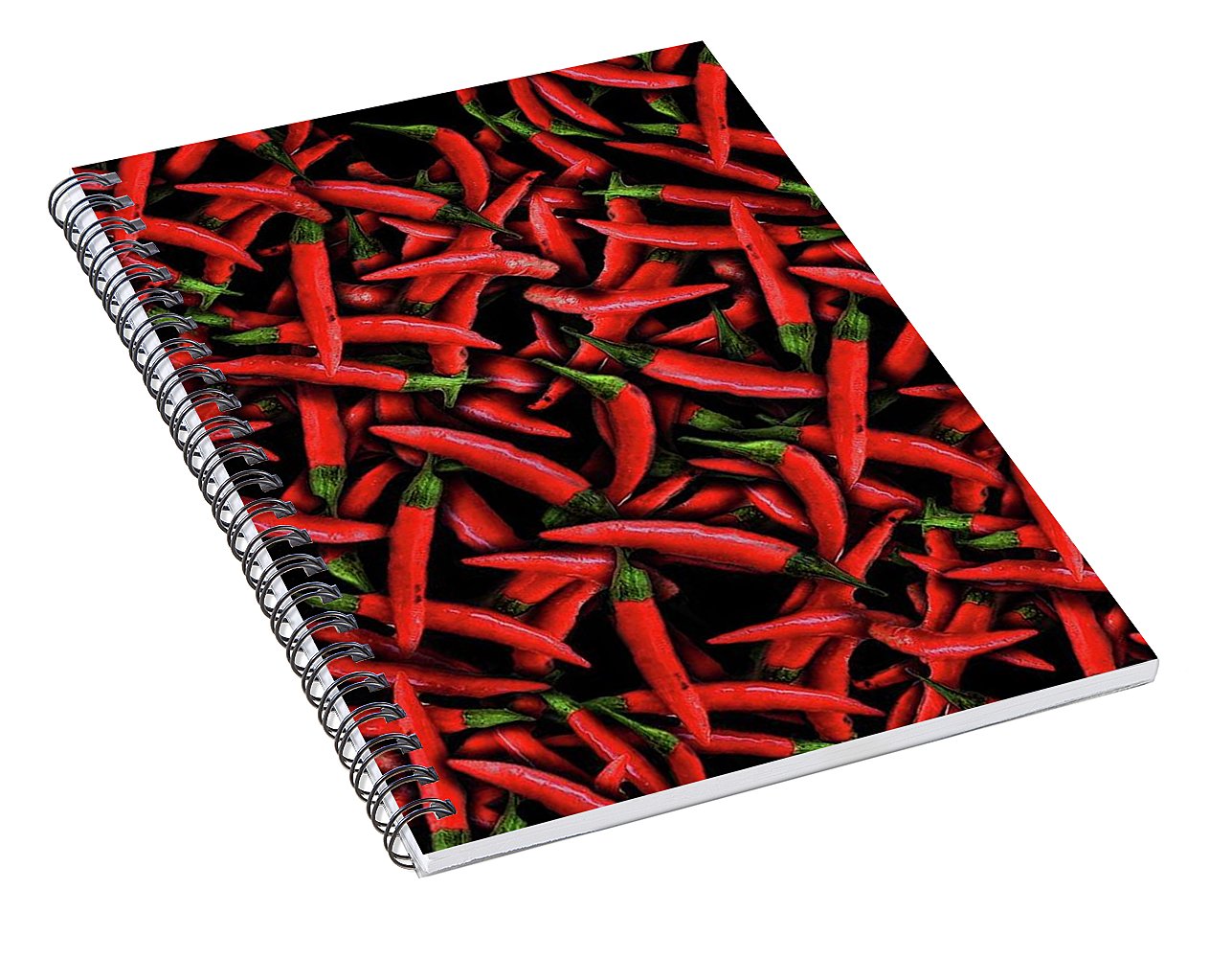 Red Chili Peppers Pattern - Spiral Notebook