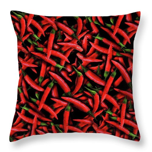 Red Chili Peppers Pattern - Throw Pillow