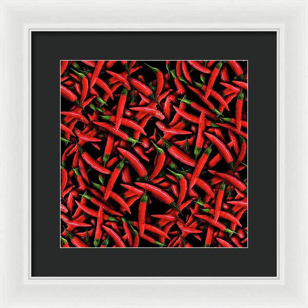 Red Chili Peppers Pattern - Framed Print