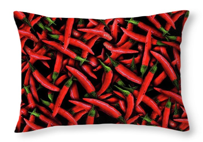 Red Chili Peppers Pattern - Throw Pillow