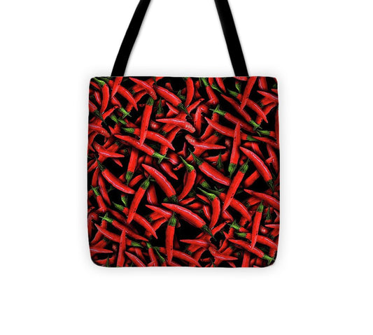 Red Chili Peppers Pattern - Tote Bag