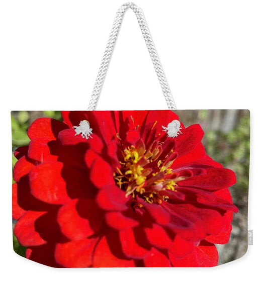 Red Flower In Autumn - Weekender Tote Bag