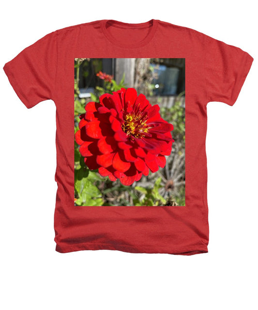 Red Flower In Autumn - Heathers T-Shirt