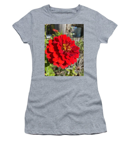 Red Flower In Autumn - Women's T-Shirt
