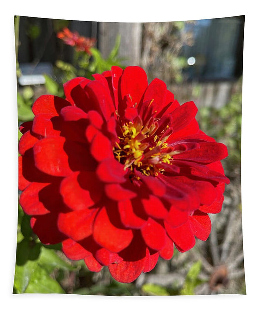 Red Flower In Autumn - Tapestry