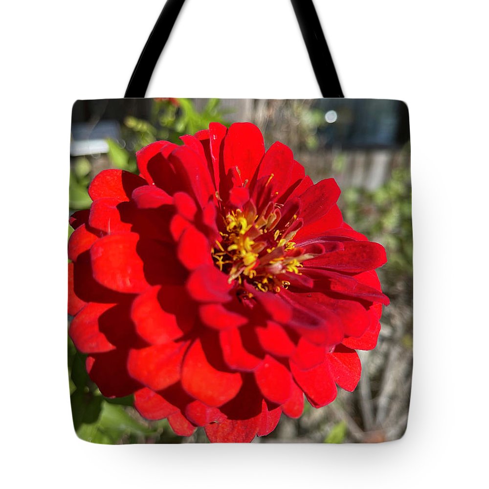 Red Flower In Autumn - Tote Bag