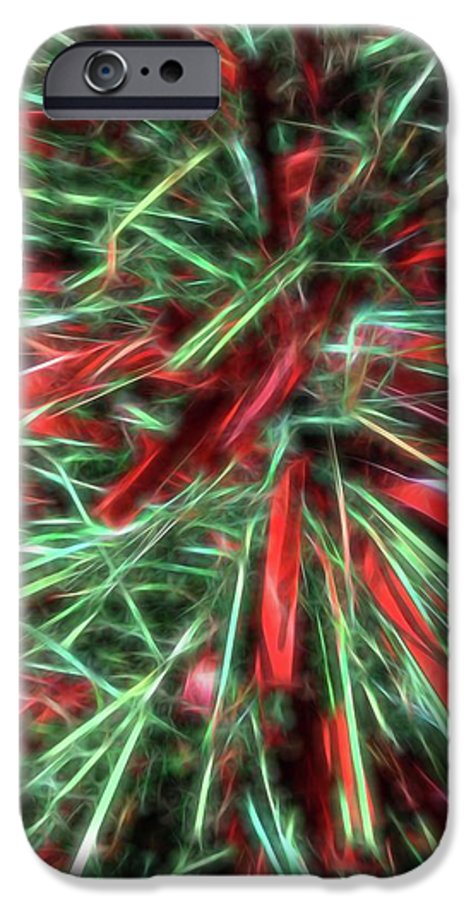 Red Green Christmas Garland Abstract - Phone Case