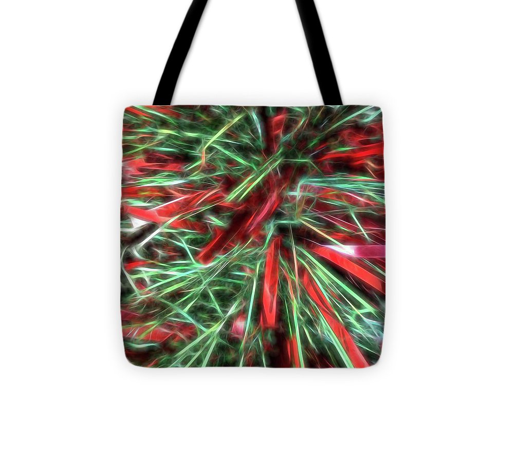 Red Green Christmas Garland Abstract - Tote Bag