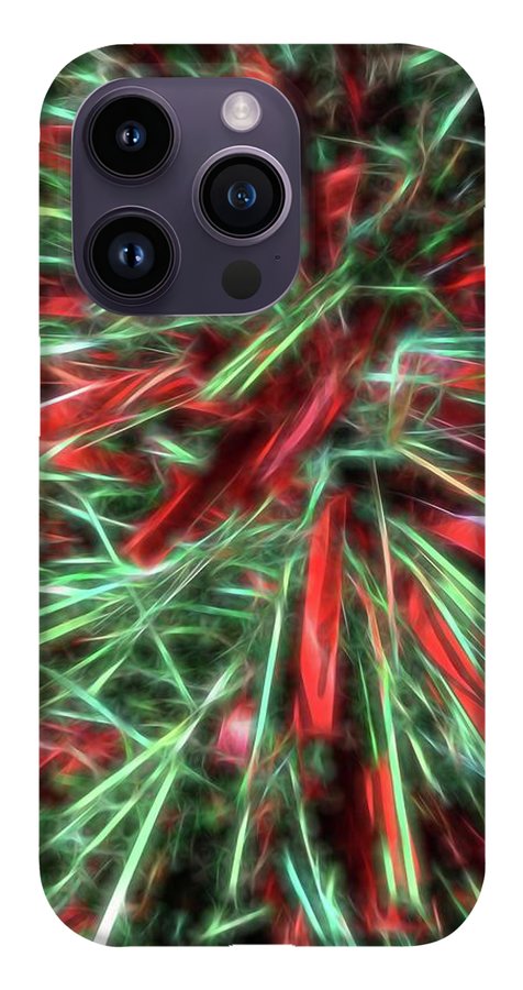 Red Green Christmas Garland Abstract - Phone Case