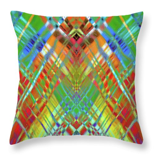 Red Green Freestyle Plaid - Throw Pillow
