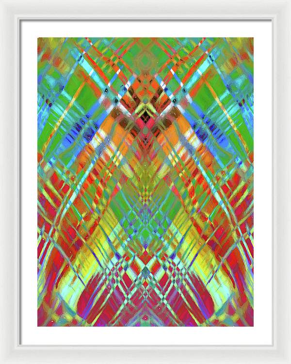 Red Green Freestyle Plaid - Framed Print