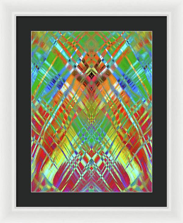 Red Green Freestyle Plaid - Framed Print