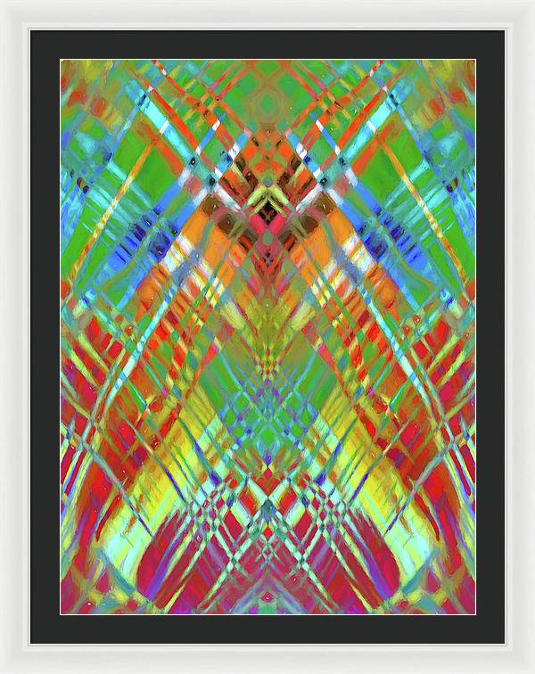 Red Green Freestyle Plaid - Framed Print