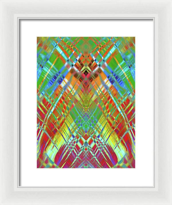 Red Green Freestyle Plaid - Framed Print