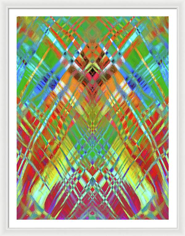 Red Green Freestyle Plaid - Framed Print