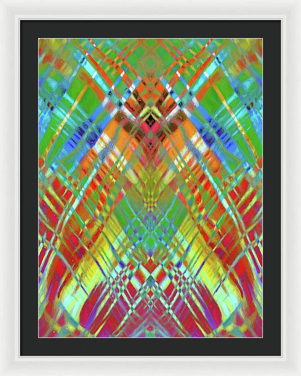 Red Green Freestyle Plaid - Framed Print