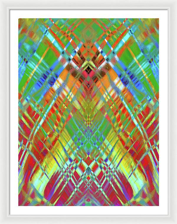 Red Green Freestyle Plaid - Framed Print